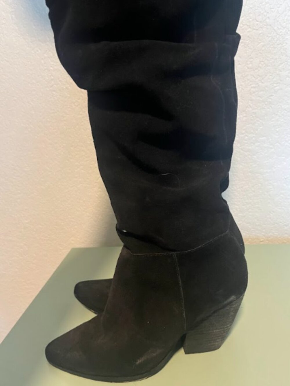 Treasure & Bond Black Suede Over the Knee Boots Size 7